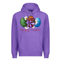 Purple easter western eggs happy easter Premium Hoodie - RanaPortraitStore