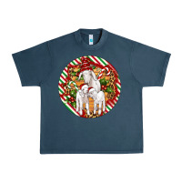 Midnight Navy christmas goat family ornament Urban Heavy Tee - Artiststas