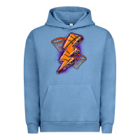 Pigment Pebble Blue basketball lightning bolt Urban Hoodie - Zillion Design Studio