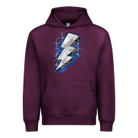 Mauve Wine volleyball lightning bolt Urban Hoodie - Zillion Design Studio