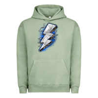 Pigment Oil Green volleyball lightning bolt Urban Hoodie - Zillion Design Studio