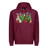 Burgundy christmas trees with baseball Premium Hoodie - Zillion Design Studio