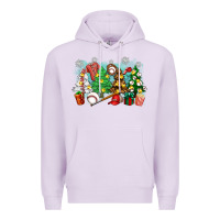 Lilac christmas trees with baseball Premium Hoodie - Zillion Design Studio
