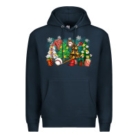 Navy christmas trees with baseball Premium Hoodie - Zillion Design Studio