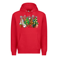 Red christmas trees with baseball Premium Hoodie - Zillion Design Studio
