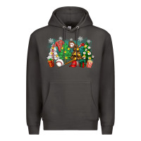 Smoke christmas trees with baseball Premium Hoodie - Zillion Design Studio