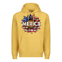 Antique Gold merica with sunflower Premium Hoodie - texasbilliewilder