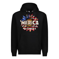 Black merica with sunflower Premium Hoodie - texasbilliewilder