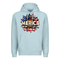 Blue Mist merica with sunflower Premium Hoodie - texasbilliewilder