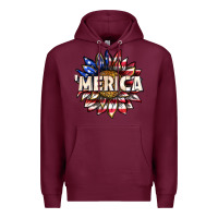 Burgundy merica with sunflower Premium Hoodie - texasbilliewilder