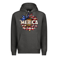 Charcoal Heather merica with sunflower Premium Hoodie - texasbilliewilder