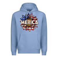 Colony Blue merica with sunflower Premium Hoodie - texasbilliewilder