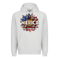 Dove Grey merica with sunflower Premium Hoodie - texasbilliewilder