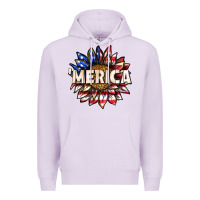 Lilac merica with sunflower Premium Hoodie - texasbilliewilder