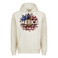 Oatmeal Heather merica with sunflower Premium Hoodie - texasbilliewilder