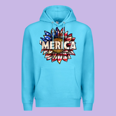 Merica With Sunflower Premium Hoodie Designed By Texasbilliewilder