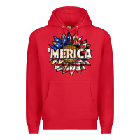 Red merica with sunflower Premium Hoodie - texasbilliewilder