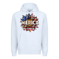 White merica with sunflower Premium Hoodie - texasbilliewilder