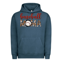Pigment Midnight Navy baseball mama with leopard Urban Hoodie - texasbilliewilder