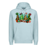Blue Mist christmas trees with football Premium Hoodie - Zillion Design Studio