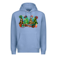 Colony Blue christmas trees with football Premium Hoodie - Zillion Design Studio
