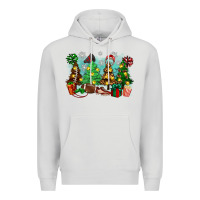 Dove Grey christmas trees with football Premium Hoodie - Zillion Design Studio