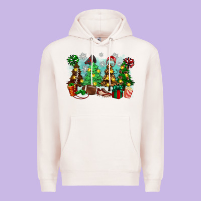 Christmas Trees With Football Premium Hoodie Designed By Zillion Design Studio