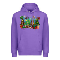 Purple christmas trees with football Premium Hoodie - Zillion Design Studio