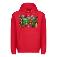 Red christmas trees with football Premium Hoodie - Zillion Design Studio