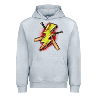 Heather Grey softball lightning bolt Urban Hoodie - Zillion Design Studio