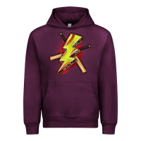 Mauve Wine softball lightning bolt Urban Hoodie - Zillion Design Studio