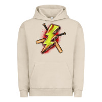Pigment French Oak softball lightning bolt Urban Hoodie - Zillion Design Studio