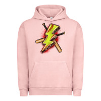 Pigment Salmon softball lightning bolt Urban Hoodie - Zillion Design Studio