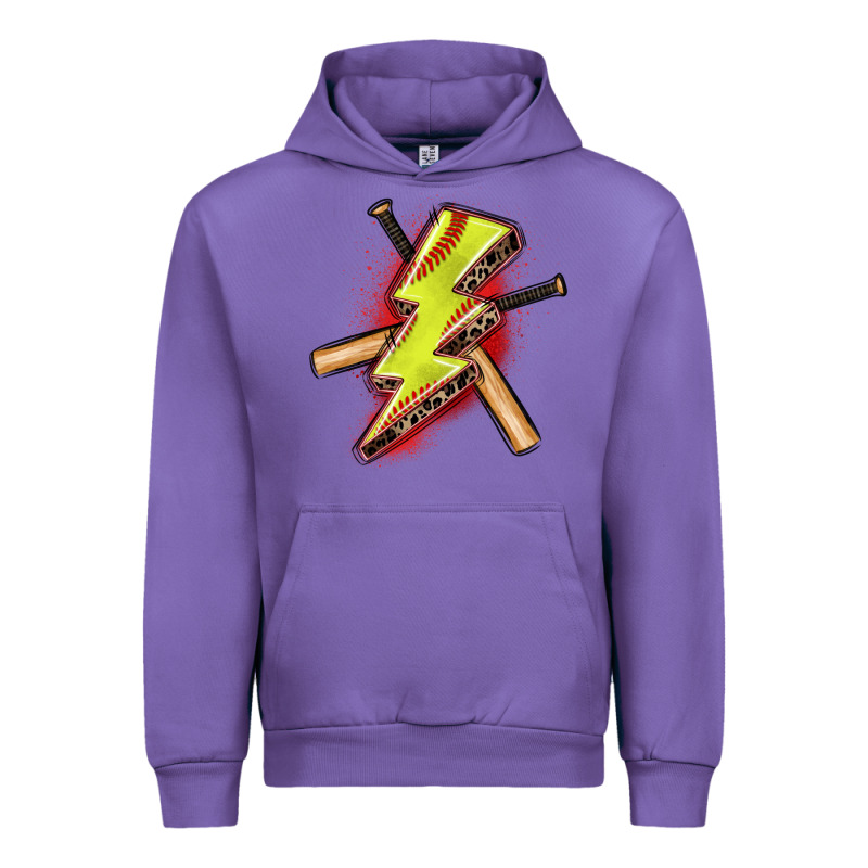 Softball Lightning Bolt Urban Hoodie by Zillion Design Studio | Teevron
