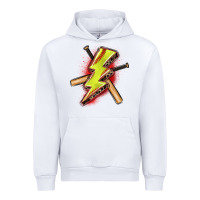 White softball lightning bolt Urban Hoodie - Zillion Design Studio