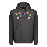 Charcoal Heather happy easter daisys Premium Hoodie - RanaPortraitStore