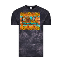 Cloud Black Happy Thanksgiving Vintage Tee - Artiststas