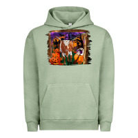 Pigment Oil Green longhorn cow halloween Urban Hoodie - RanaPortraitStore