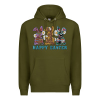 Army Green easter western bunnys happy easter Premium Hoodie - RanaPortraitStore