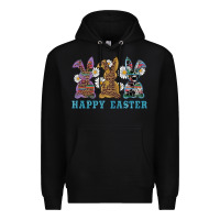 Black easter western bunnys happy easter Premium Hoodie - RanaPortraitStore