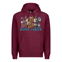 Burgundy easter western bunnys happy easter Premium Hoodie - RanaPortraitStore