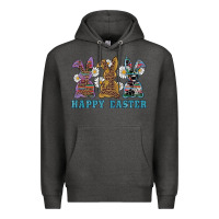 Charcoal Heather easter western bunnys happy easter Premium Hoodie - RanaPortraitStore