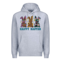 Heather Grey easter western bunnys happy easter Premium Hoodie - RanaPortraitStore