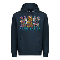 Navy easter western bunnys happy easter Premium Hoodie - RanaPortraitStore