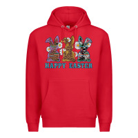 Red easter western bunnys happy easter Premium Hoodie - RanaPortraitStore