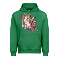 Emerald Louisiana Map Easter Bunny And Cross Urban Hoodie - RanaPortraitStore