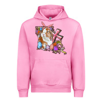 Fuchsia Pink Louisiana Map Easter Bunny And Cross Urban Hoodie - RanaPortraitStore
