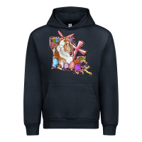 Navy Louisiana Map Easter Bunny And Cross Urban Hoodie - RanaPortraitStore