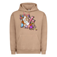 Pigment Burro Louisiana Map Easter Bunny And Cross Urban Hoodie - RanaPortraitStore