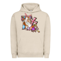 Pigment French Oak Louisiana Map Easter Bunny And Cross Urban Hoodie - RanaPortraitStore